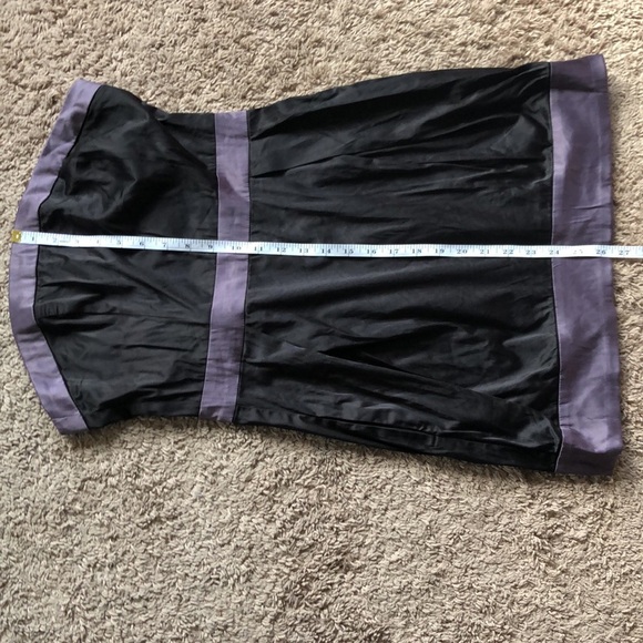 Grass Black Gray Satin Strapless Party Going Out Dress M - Picture 12 of 12